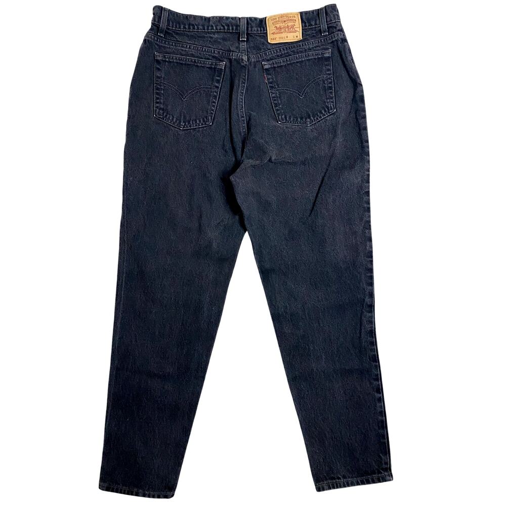 Levi's 522 Vintage Jeans Womens 18 36X30 Black High Rise Tapered Fit Leg USA 90s